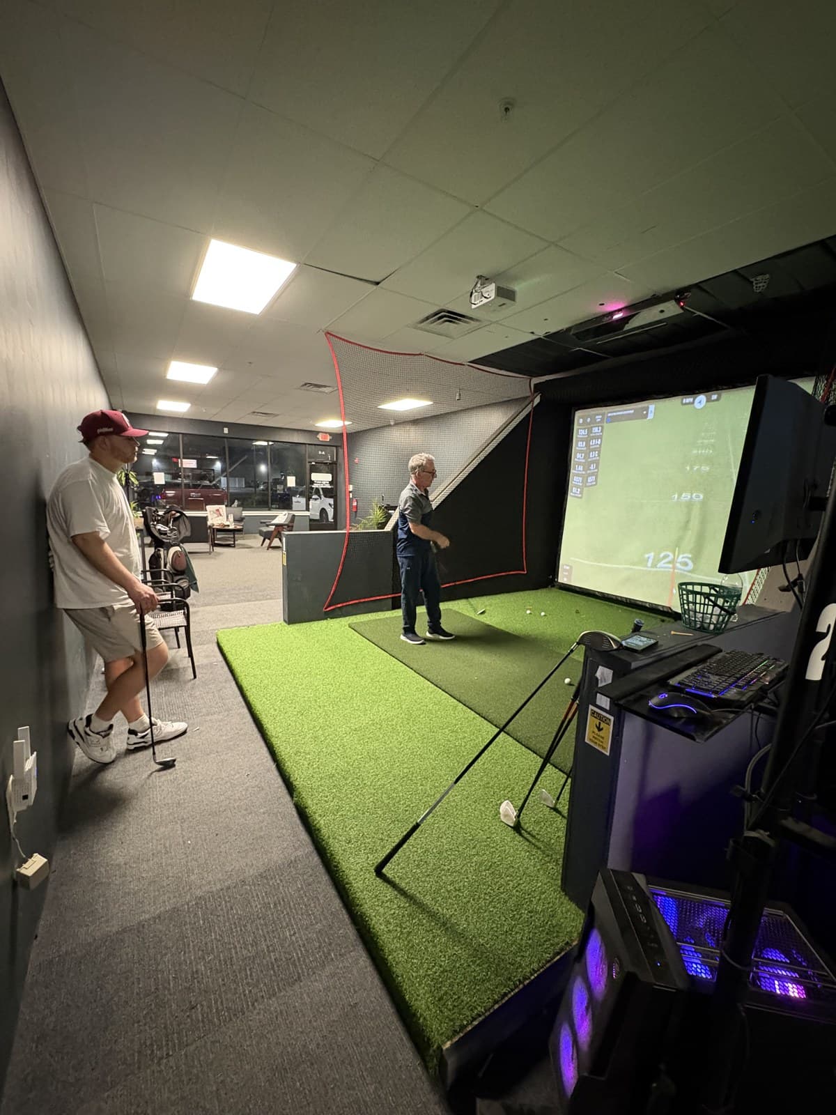 Frank demonstrating a swing at SwingStop